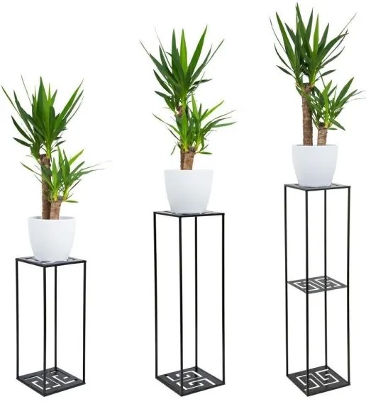 Virágállvány 100x24 cm fekete