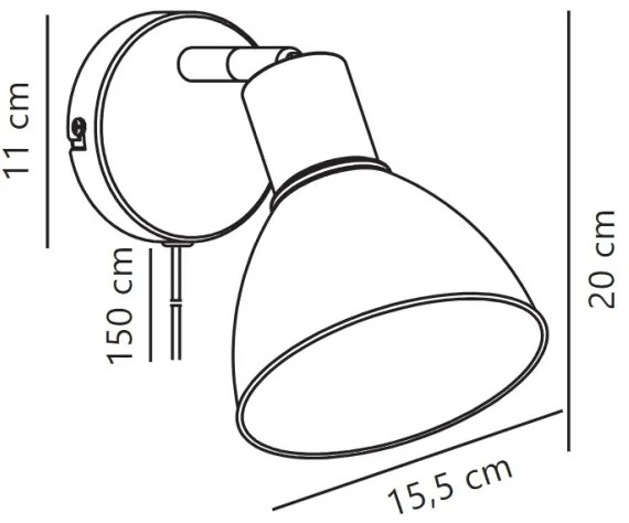 Nordlux - Fali spotlámpa POP 1xE27/18W/230V menta