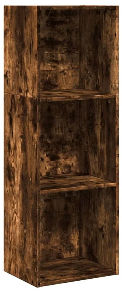 füstös tölgy színű szerelt fa könyvszekrény 40 x 30 x 114 cm