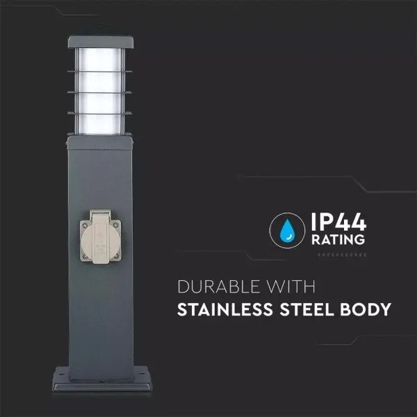 Kültéri lámpa aljzatokkal 1xE27/13W/230V IP44