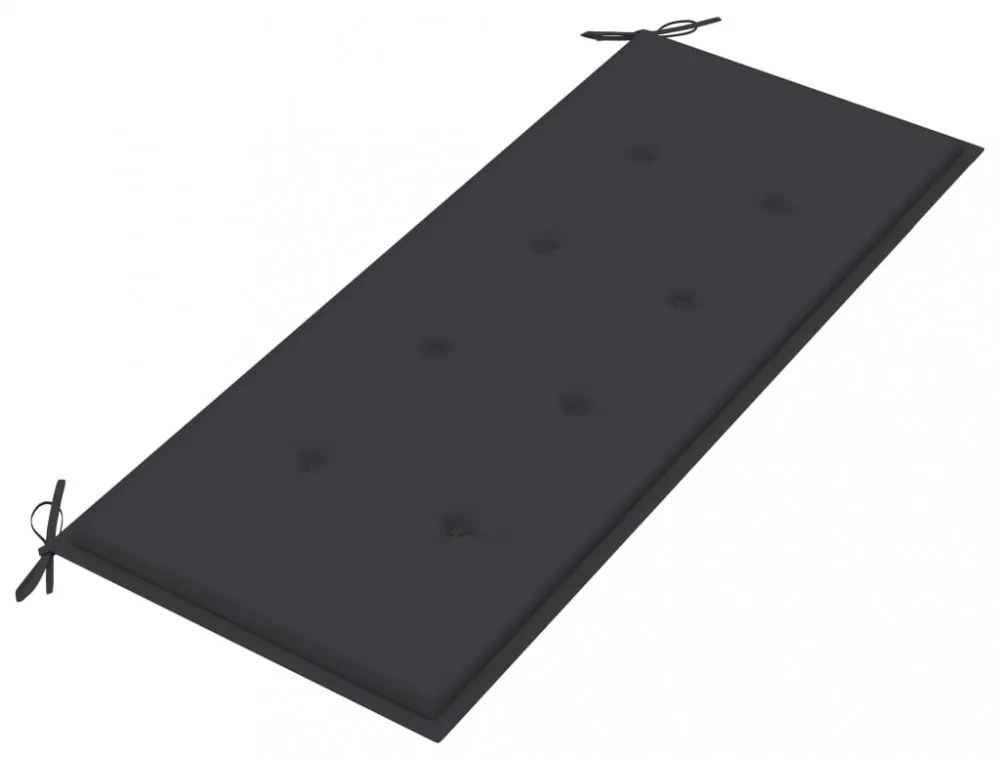 tömör tíkfa Batavia pad antracitszürke párnával 120 cm