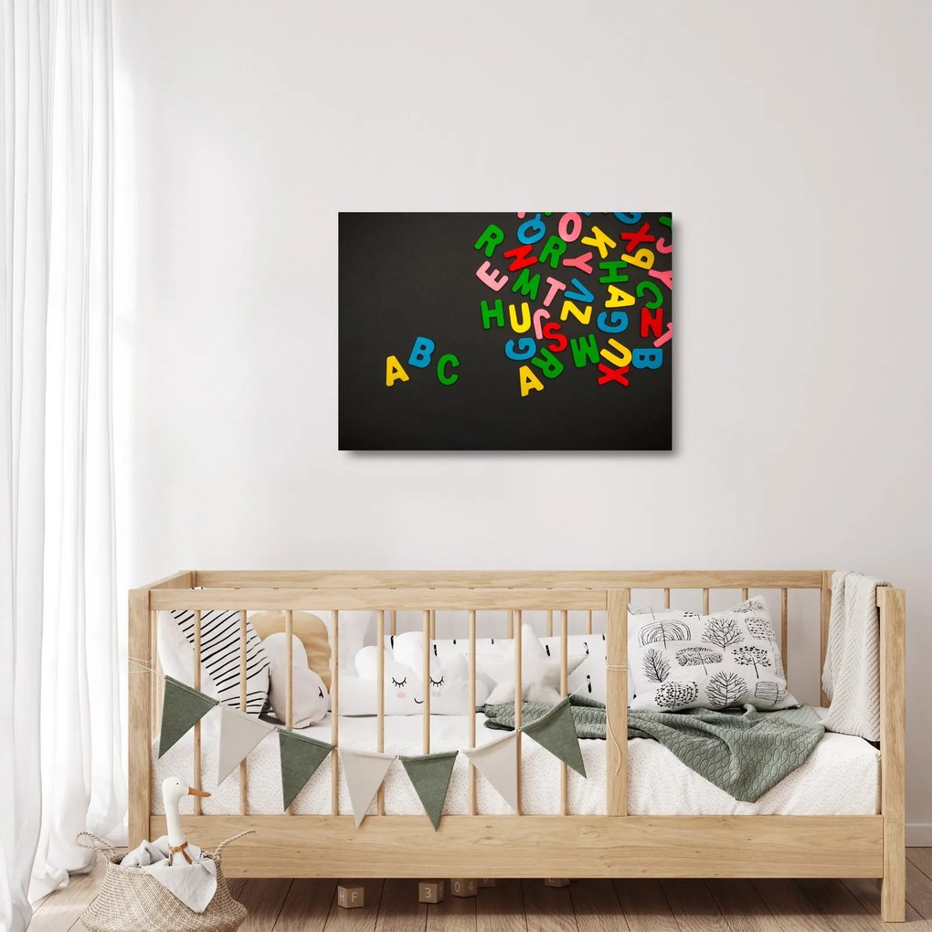 Kép - színes betűk (üvegen) (70x50 cm)