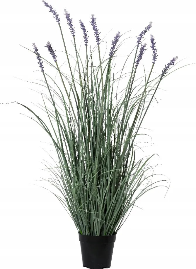 Mesterséges Levendula cserépben Lila hosszú dekoratív fű 96cm