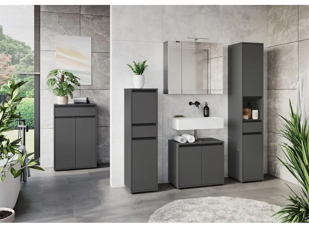 Antracitszürke fürdőszoba bútor szett Lemont – Germania