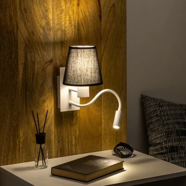 Brilagi - LED Fali lámpa NUBILA 1xE27/25W/230V + LED/3W fehér/fekete