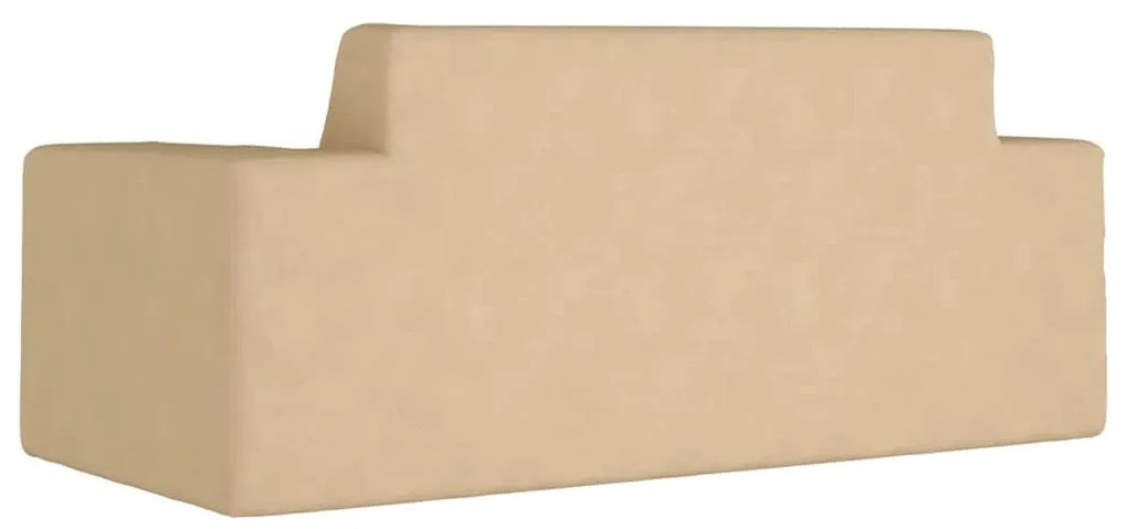 kétszemélyes krémszínű puha plüss gyerekkanapé