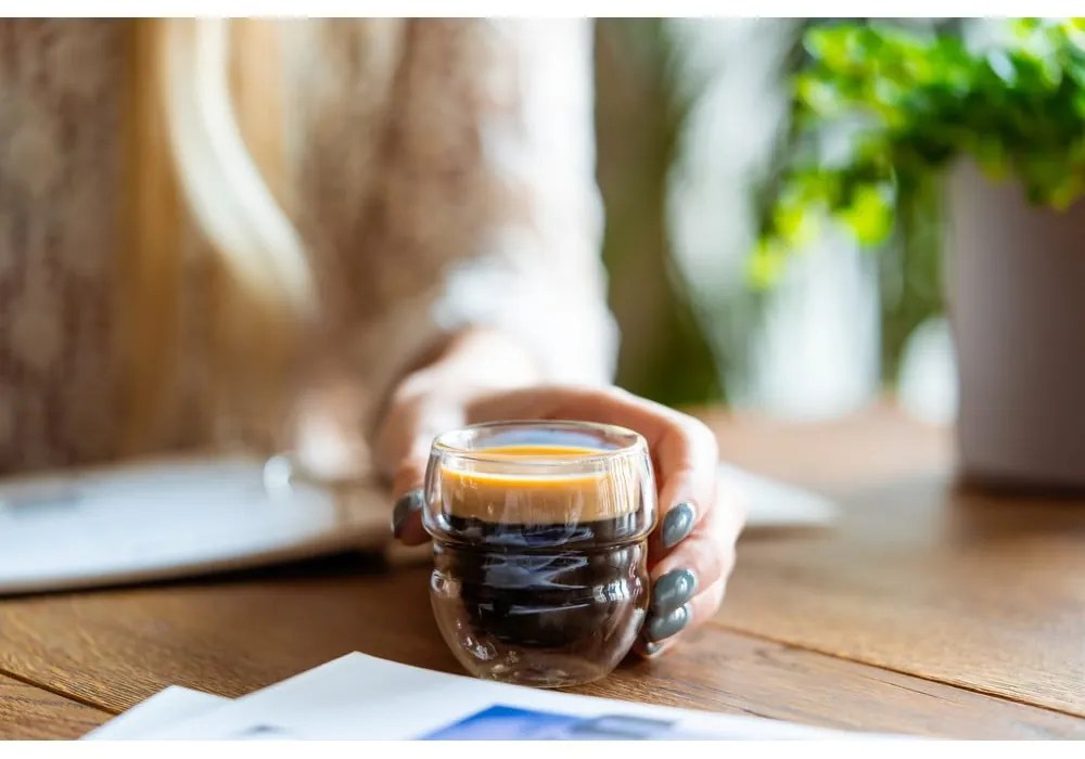 Üveg eszpresszó-duplafalú csésze szett 2 db-os 70 ml Sferico – Vialli Design