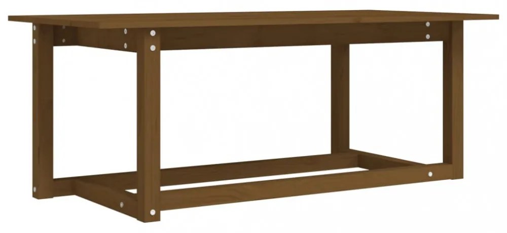 mézbarna tömör fenyőfa dohányzóasztal 110 x 55 x 45 cm