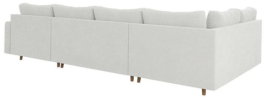 Krémszínű buklé sarokkanapé (jobb oldali-U alakú) Ariella – Ropez