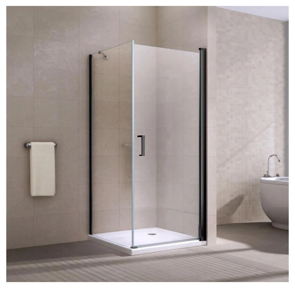 RUBIO Black zuhanykabin 80x80 195cm, 6mm