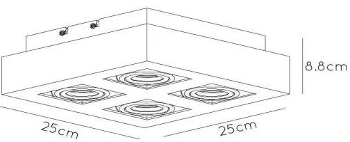 Lucide 09119/21/30 - XIRAX LED spotlámpa 4xGU10/5W/230V fehér