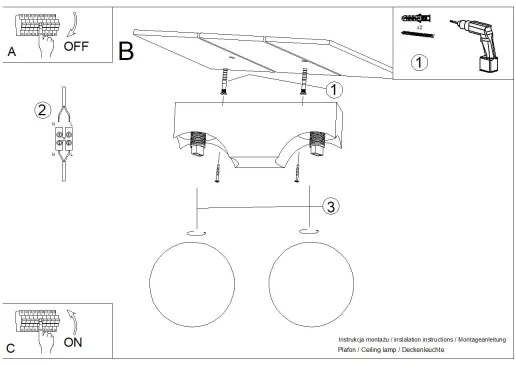 Sollux SL.1683 - Mennyezeti lámpa BULBO 2xG9/8W/230V bükkfa/fehér