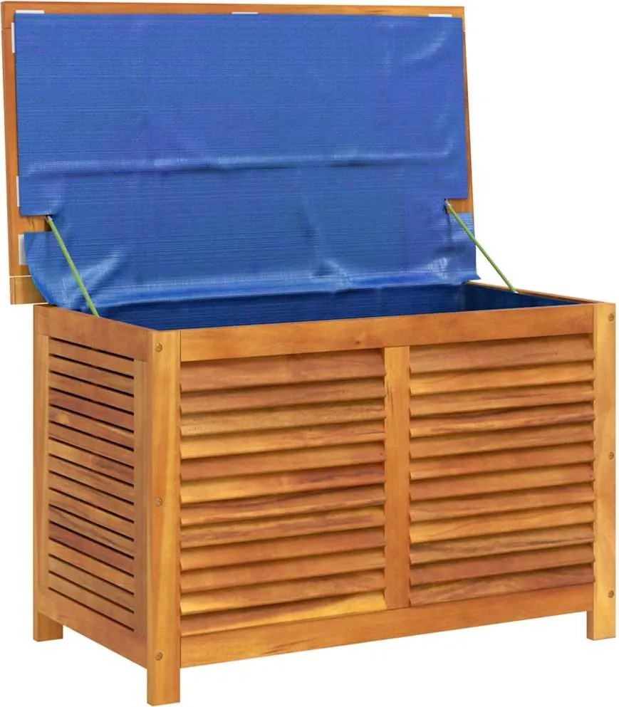 vidaXL tömör akácfa kerti tárolóláda zsaluval 90 x 50 x 56 cm