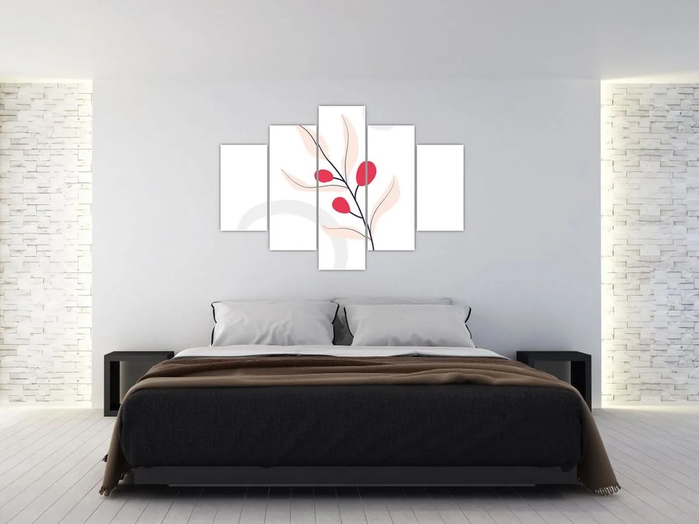 Kép - Rózsaszín virágos absztrakció N⁰3 (150x105 cm)