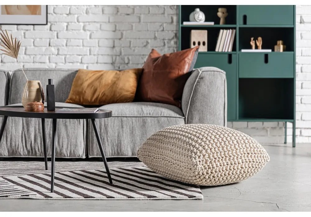 Knit szürke párna és puff - Bonami Essentials