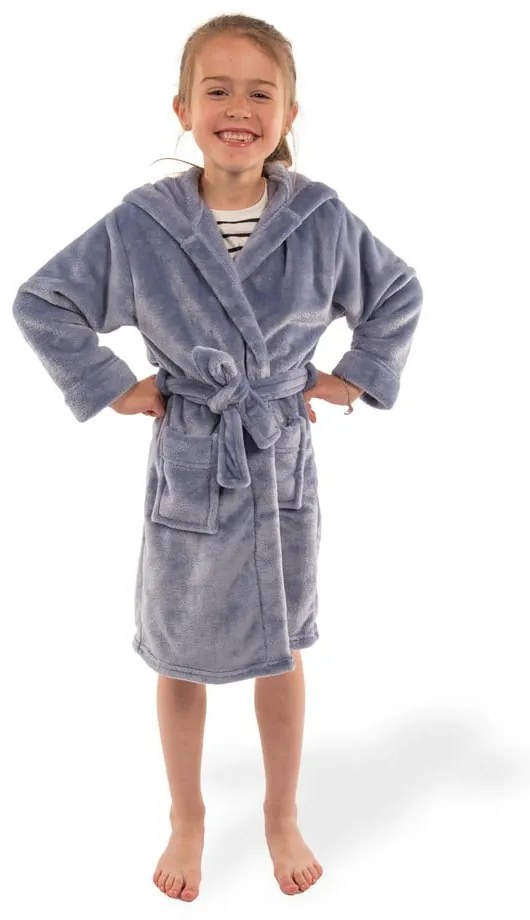 Kék mikroplüss gyerek fürdőköpeny, 134-140 Delux – Tiseco Home Studio