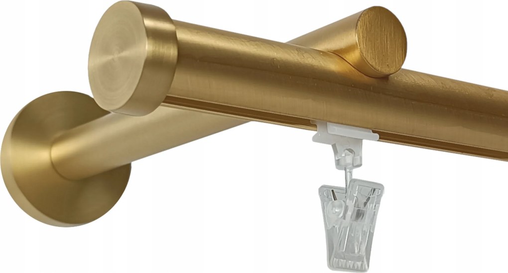 Alu Apartman Sín Függönysín, matt sárgaréz színű, 20 mm, 180 cm, csipeszekkel