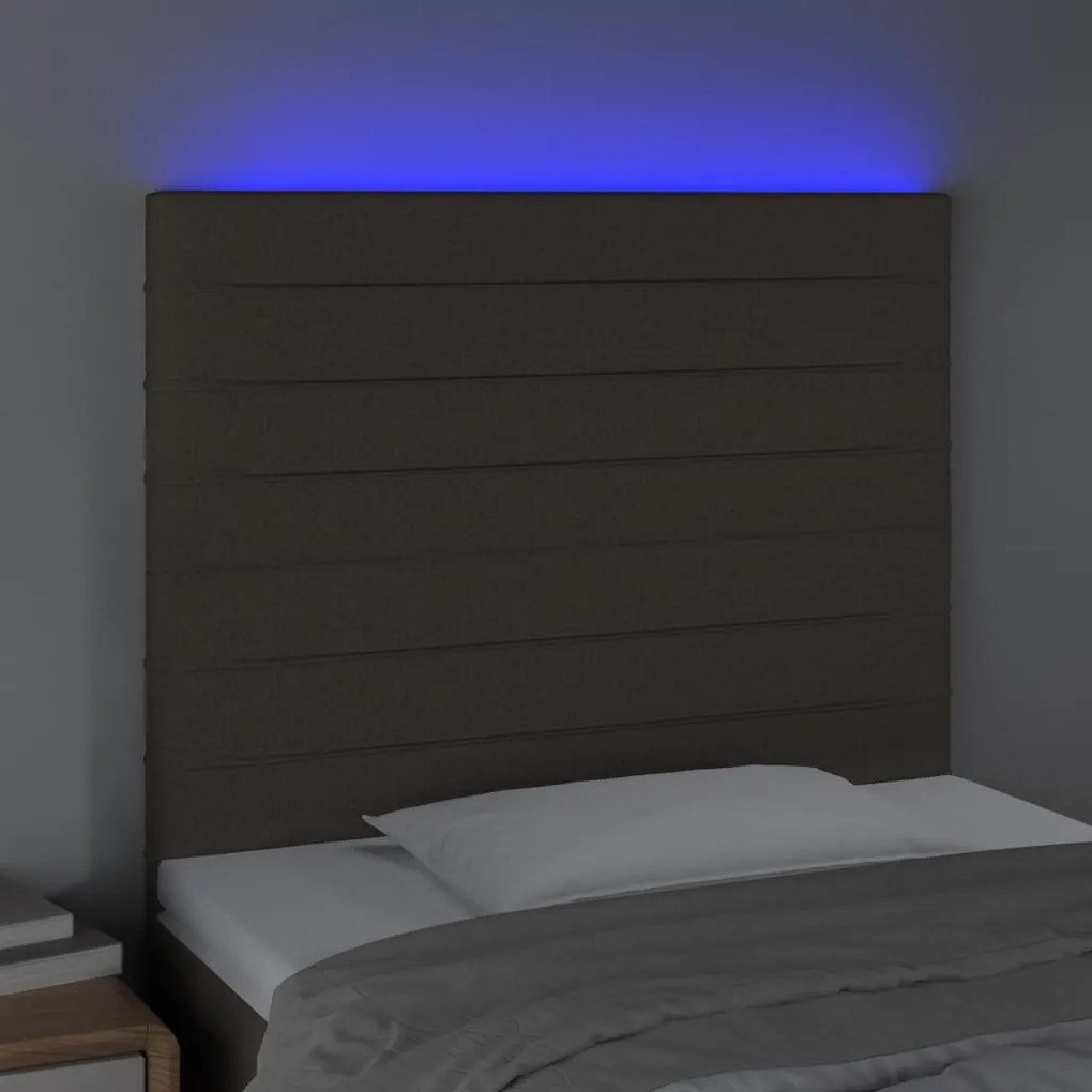tópszínű szövet LED-es fejtámla 80x5x118/128 cm