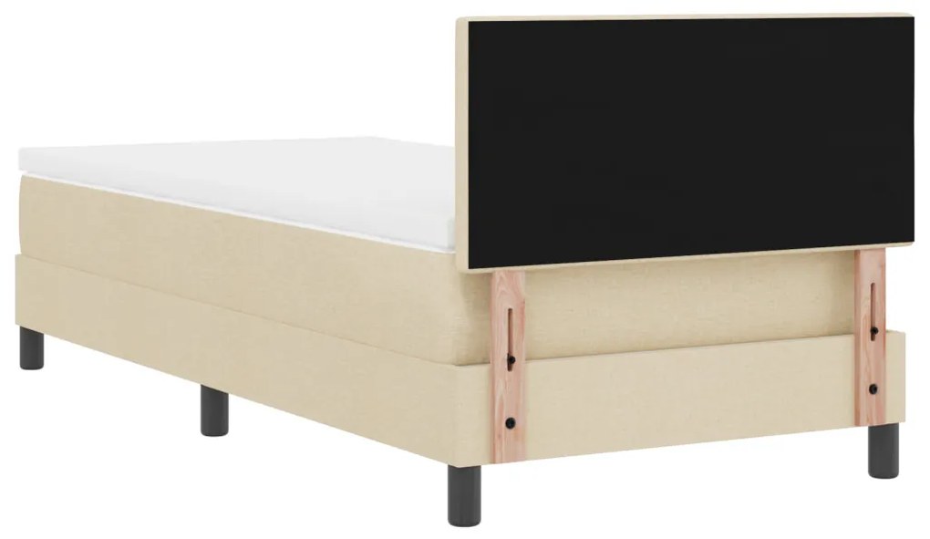 Box Spring Ágy Mattal Krém 90x200 cm Szövet