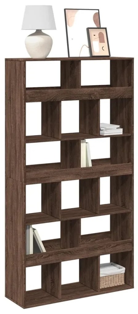 barna tölgy színű szerelt fa könyvespolc 100 x 33 x 187,5 cm