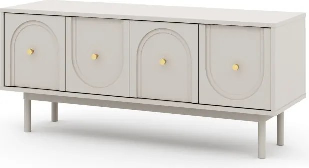 TV szekrény 4 ajtós kasmír színben arany fogantyúkkal – MAZOMA