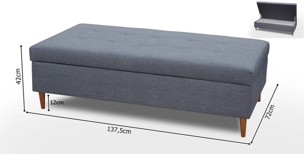 Sarokkanapé Aurelio (petrol kék) (taburettel) (B). Akció -17%. 1031262