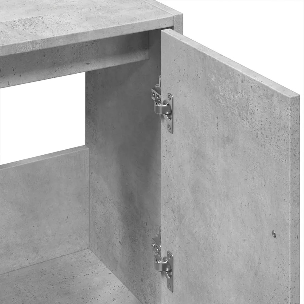 betonszürke szerelt fa mosdószekrény 63 x 29 x 55 cm