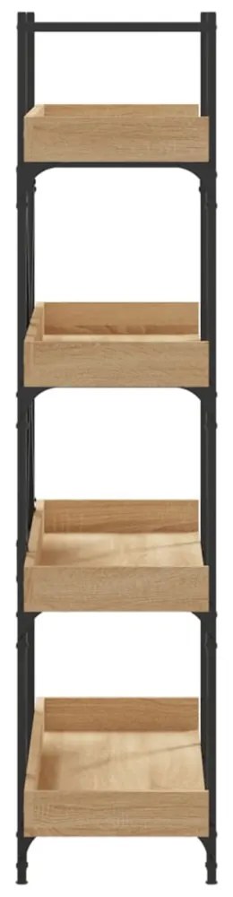 4-szintes sonoma tölgy szerelt fa könyvespolc 100x33x145,5 cm