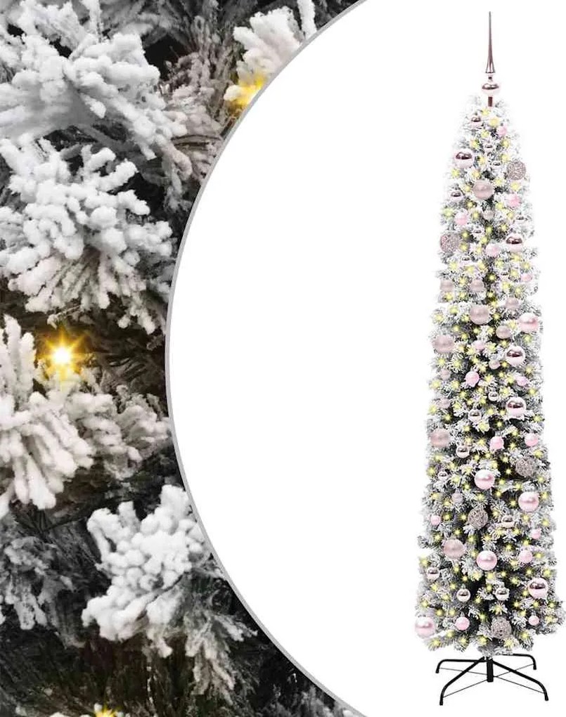 vidaXL Mű karácsonyfa 300 LED-del Zöld 180 cm PVC, acél és műanyag