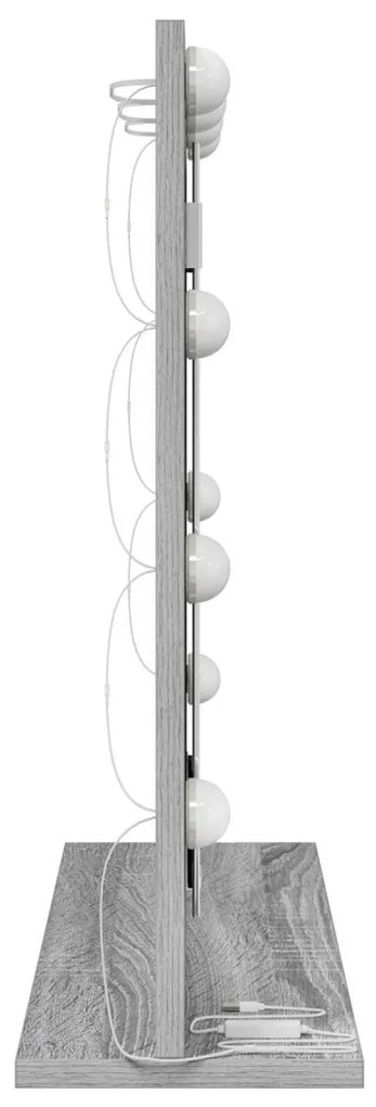 LED világítással ellátott tükör Szürke Sonoma 60x55x18 cm