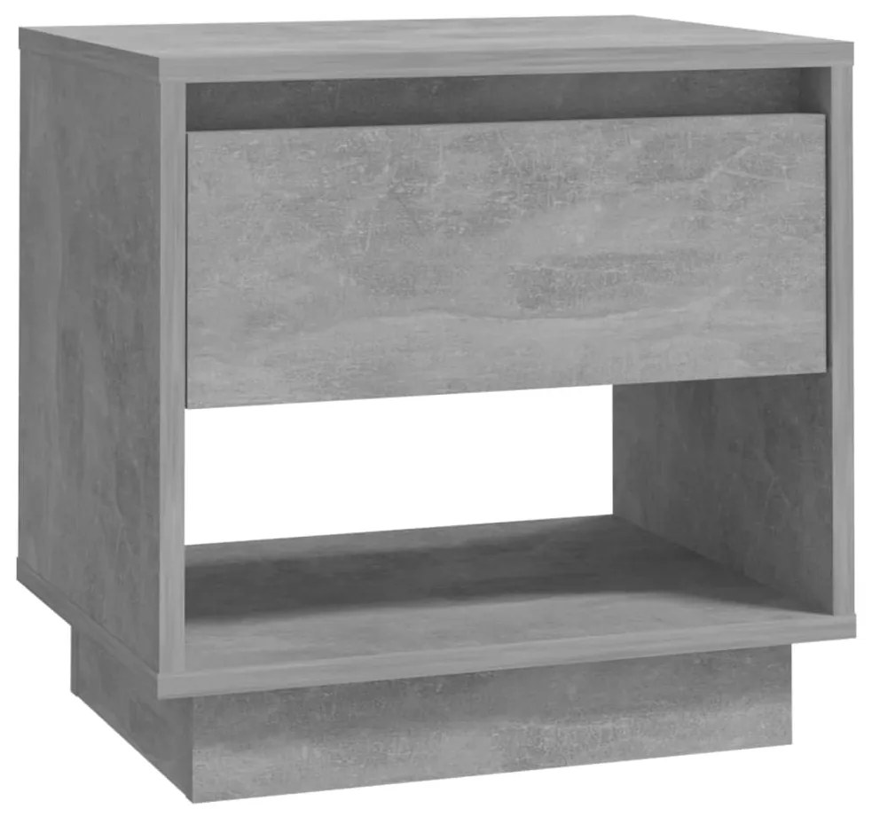 2 db betonszürke szerelt fa éjjeliszekrény 45x34x44 cm