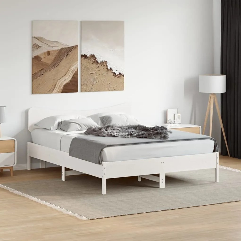 fehér tömör fenyőfa fejtámla 140 cm