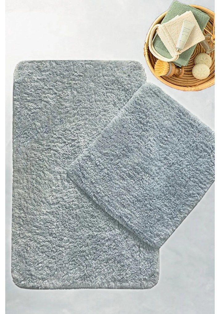Fürdőszobaszőnyeg Szett (2 db) Cotton Basic - Szürke