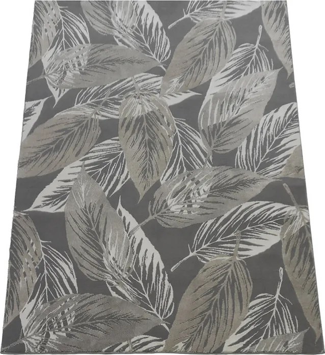 Szőnyeg 140x190 Modern Szürke Bézs Levelek A Hálószoba Nappaliba Divatos