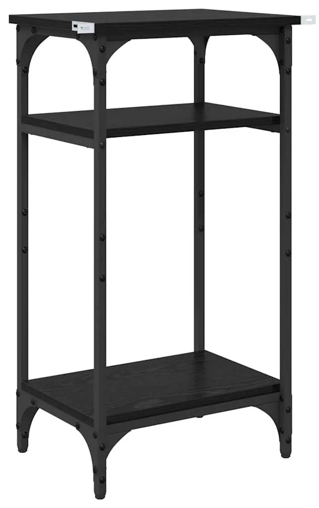 Oldal asztal polcokkal Musta tammi 40 x 30 x 75 cm Faanyag
