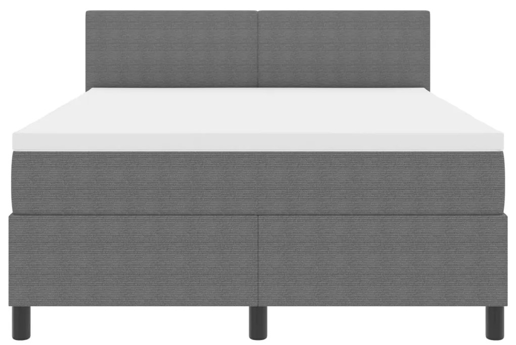 Box Spring Ágy Mattal & LED Fénnyel Szürke 140x200 cm Bársony
