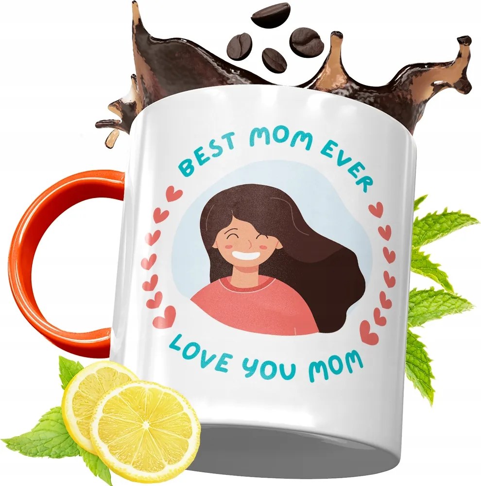 Narancssárga Bögre Anyák Napjára Ajándék fényképes nyomattal