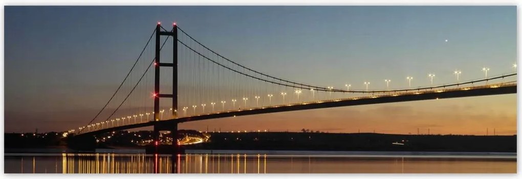 Poszterek 200x66 Kivilágított híd éjszaka