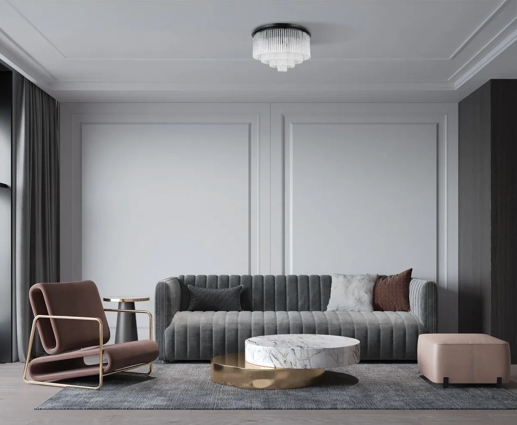 Italux glamour modern mennyezeti lámpa naute matt fekete itxplf-40931-9a-bk
