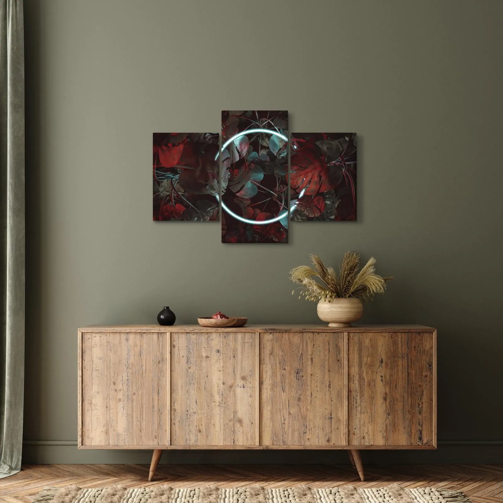 Kép - Neon kör a pálmafák között (90x60 cm)