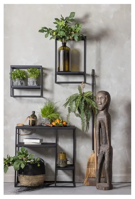 Fekete fém fali polc 40x60 cm Febe – WOOOD