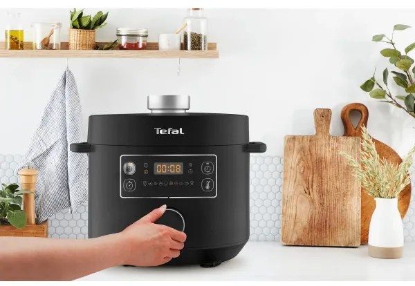 Tefal - Többfunkciós elektromos edény TURBO CUISINE 4,8 l 1090W/230V fekete