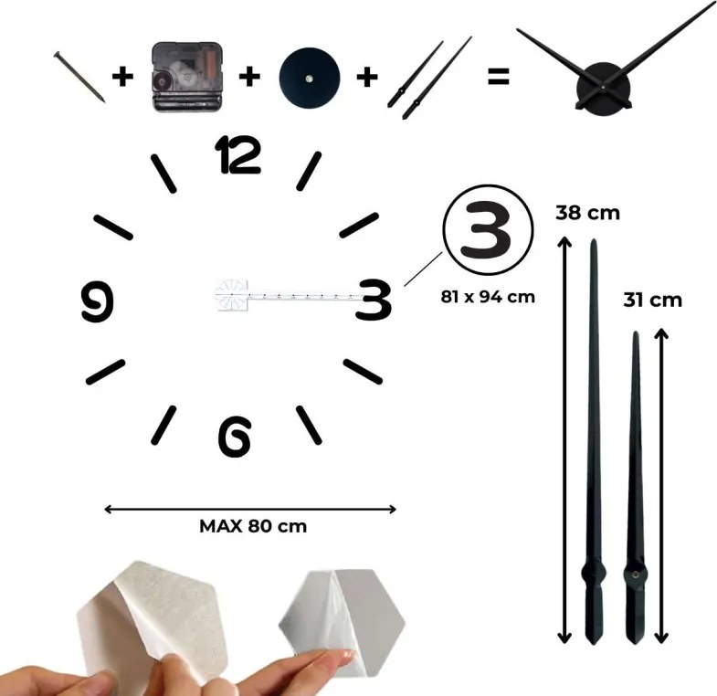Nagy tükrös falióra | 3D barkácsolás