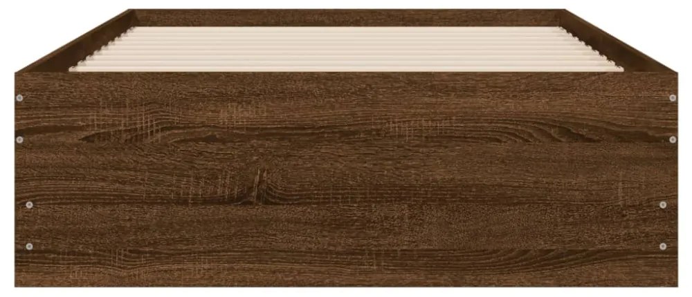 barna tölgyszínű szerelt fa ágykeret fiókokkal 100 x 200 cm