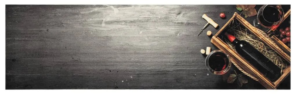 mosható boros üveg mintás bársony konyhai szőnyeg 45x150 cm