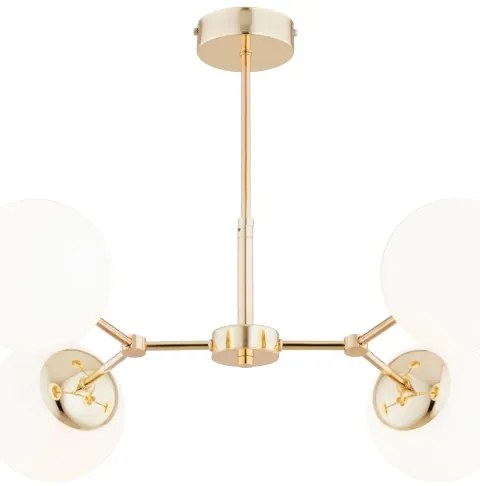 Csillár rúdon FOTON 4xE14/40W/230V arany/fehér