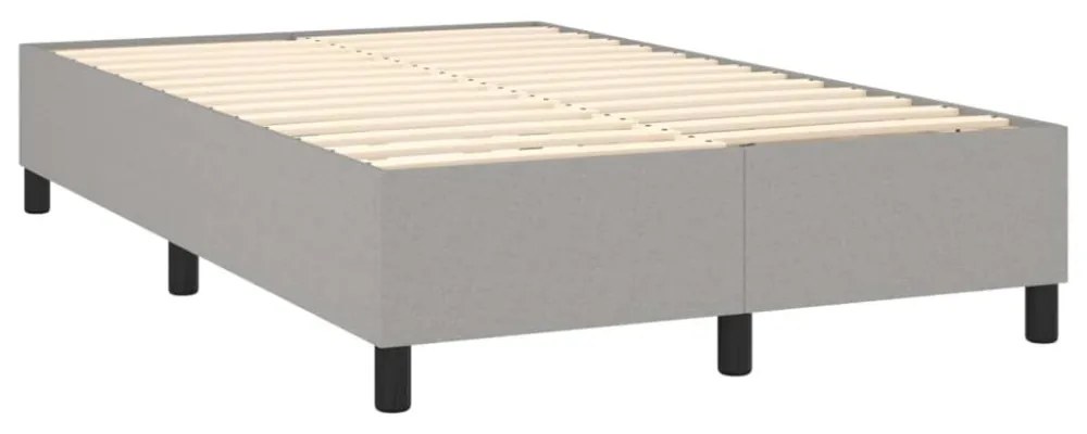 világosszürke szövet rugós és LED-es ágy matraccal 120 x 200 cm