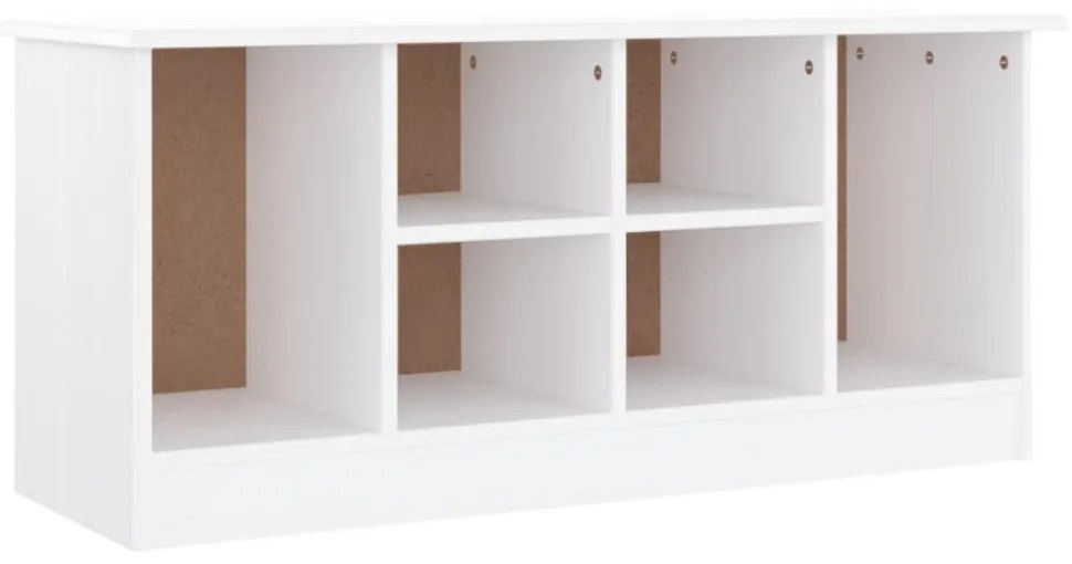 ALTA fehér tömör fenyőfa cipőszekrény 100x35x45 cm