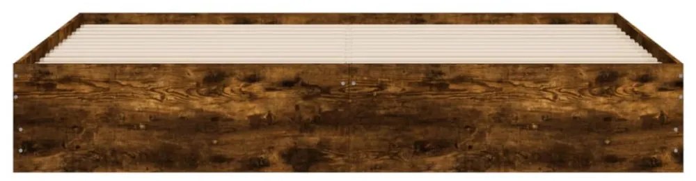 füstös tölgy színű szerelt fa ágykeret fiókokkal 180 x 200 cm