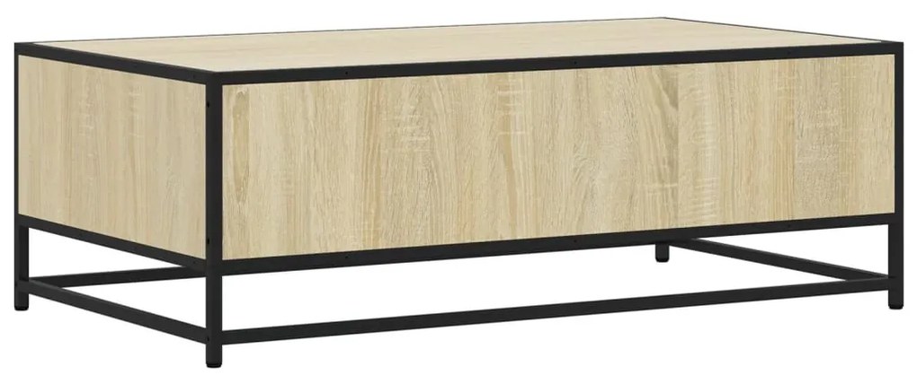 sonoma tölgy szerelt fa és fém dohányzóasztal 100 x 57 x 35 cm